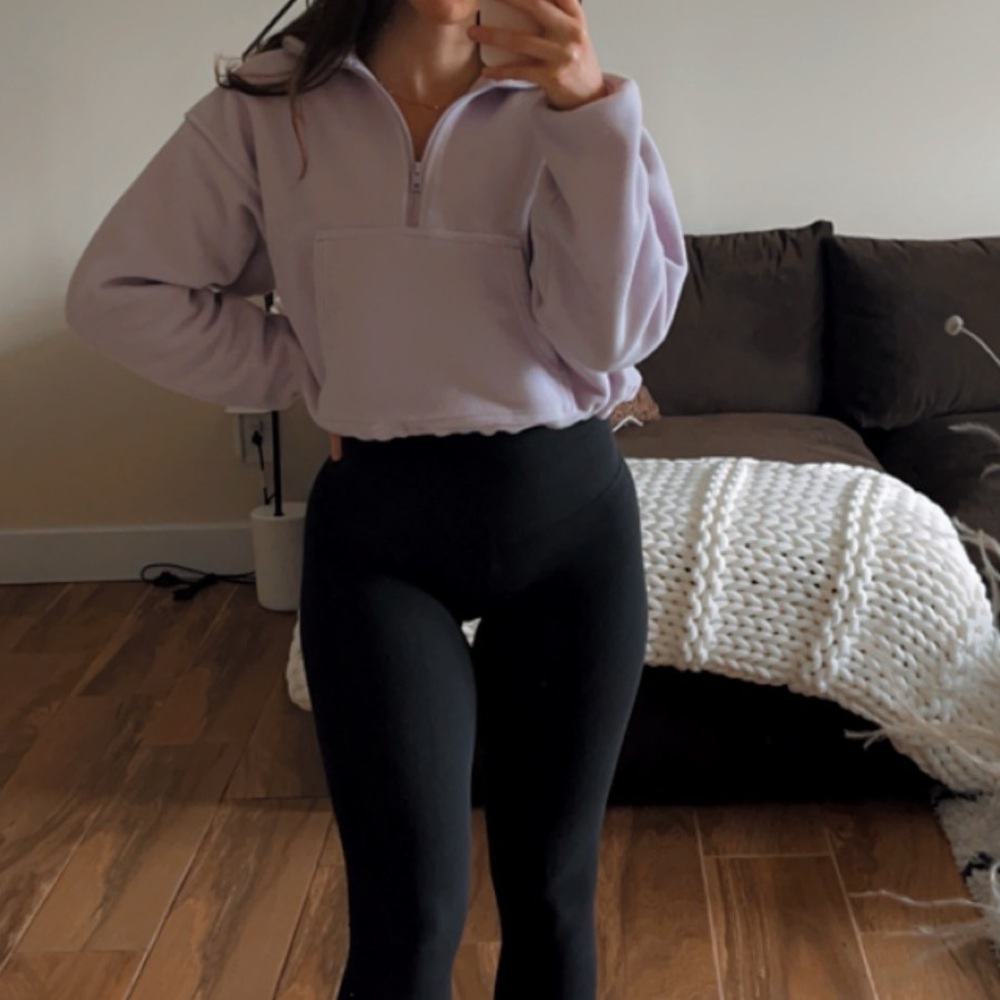 Aritzia TNA Polar 1/4 Zip Frosted Lavender Purple - Picture 5 of 5